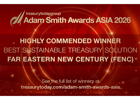 遠東新世紀榮獲2026 Adam Smith Awards Asia「最佳永續資金方案」